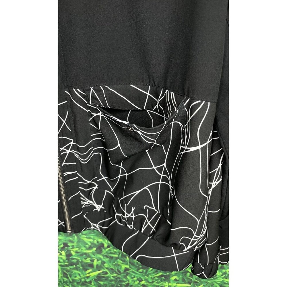 Fabletics Jiae Women's Large Lightweight Hooded Black White Windbreaker Jacket - Picture 4 of 5